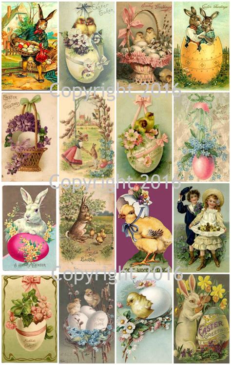 These cards are excellent image quality and as such some of the files are quite large. Printable Victorian Easter Cards Collage Sheet. #103 ...