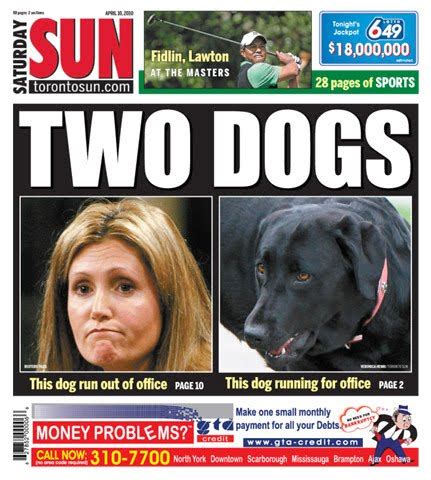 The sun was first published on november 1, 1971, the monday after the demise of the toronto telegram, a conservative broadsheet. Toronto Sun Cover Reviews: 10 April 2010