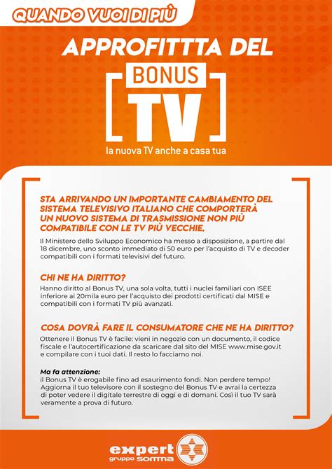 Con unieuro uno sconto immediato fino a 50€ messo a disposizione dal ministero dello sviluppo economico per l'acquisto di tv e decoder. BONUS TV