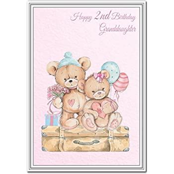 It is time to celebrate the birthday of a brand new soul. Happy 2nd Birthday Granddaughter - Second Birthday Card for 2 Year Old Girls - Premium Quality ...
