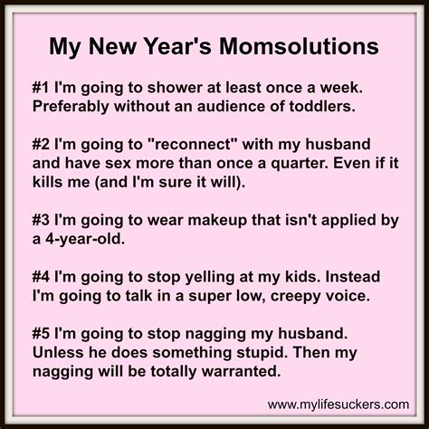 My resolution for the new year. My New Year's Momsolutions