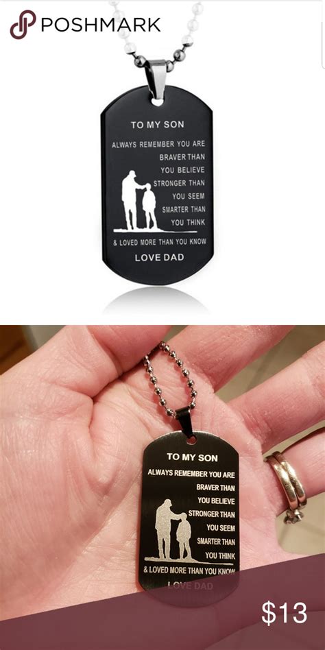 Christmas gifts for dad from young son. Son from father necklace Great Christmas gift! From father ...