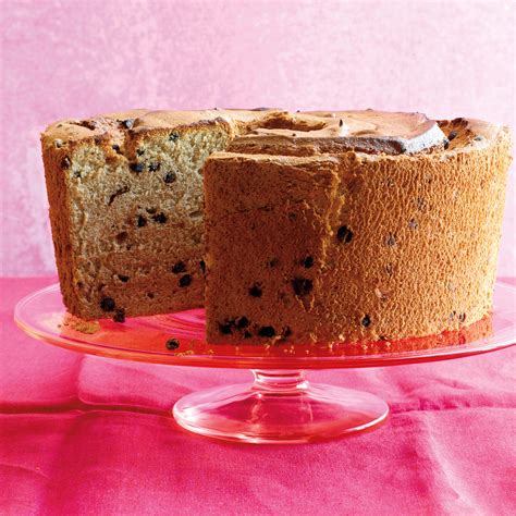 The light and airy texture and mild sweetness make this one of the best cake recipes to use with sauces or fresh fruit. Mocha Chip Angel Food Cake