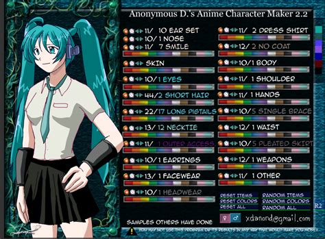 It isn't really good but same to you i. Anime Character Maker - Miku by mikusingularity on DeviantArt