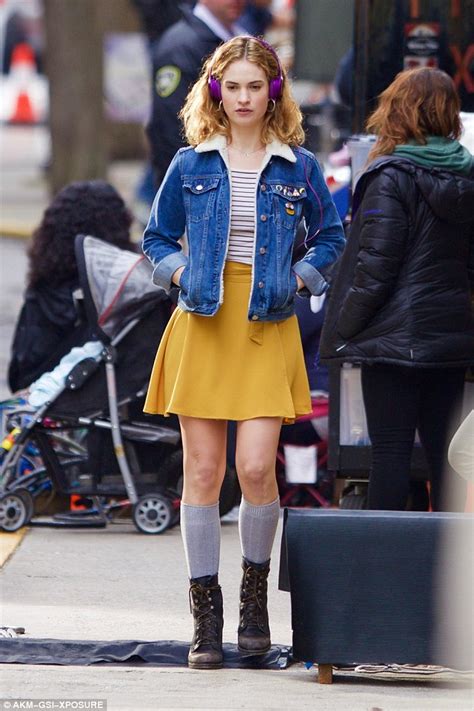 Lily james dons yellow as she is seen for firs time on baby driver set. Lily James on the set of new film Baby Driver in Atlanta ...