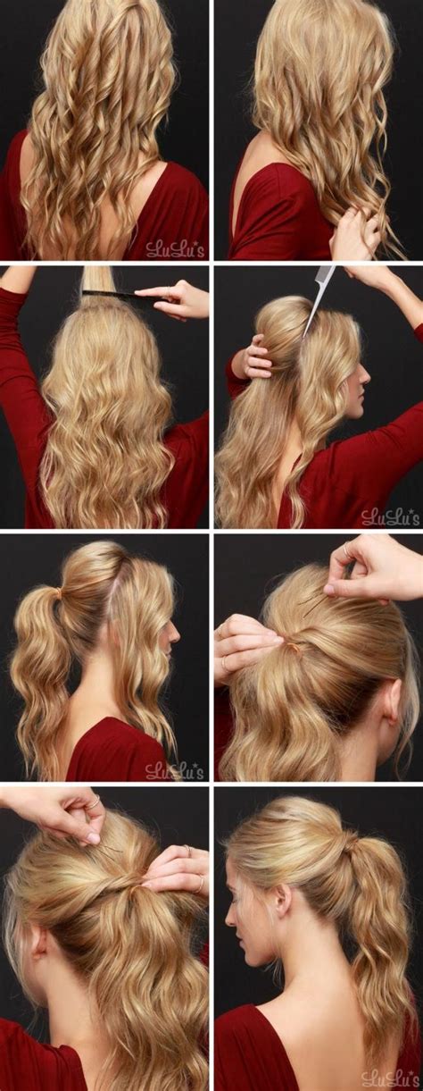 People with curly hair can also get into the short hair updo craze. 20 Easy Updos For Medium Hair | Party hairstyles for long ...