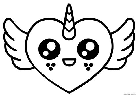 Entdecke rezepte, einrichtungsideen, stilinterpretationen und andere ideen zum ausprobieren. Coloriage Coeur Licorne Avec Des Ailes Kawaii Dessin Kawaii à imprimer