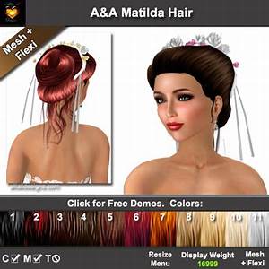 Second Life Marketplace A A Matilda Hair Variety Pack Mesh Flexi
