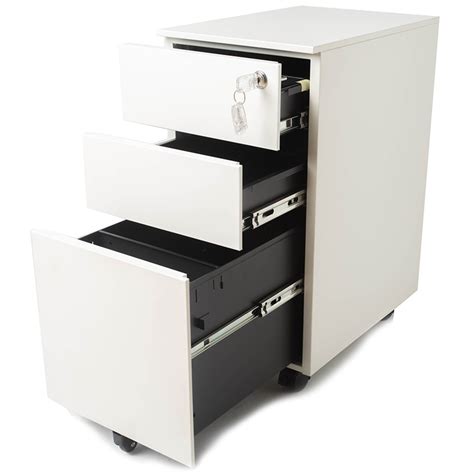 The entire file cabinet provides a lot of storage space, but the floor space is small. Pemberly Row 3 Drawer Slim Mobile File Cabinet with Lock ...