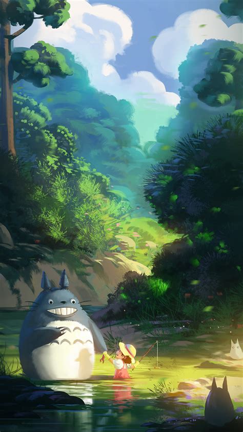 Download the background for free. Totoro Anime Liang Xing Illustration Art Android wallpaper ...