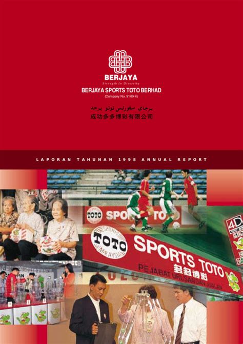Berjaya sports toto bhd is principally engaged in the operations of toto betting. Annual Report 1998 Cover - Pg 62