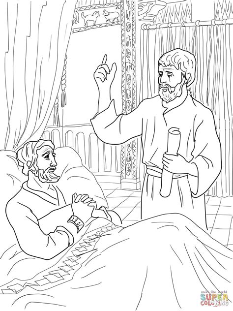 The most common king coloring page material is metal. King Hezekiah and Isaiah coloring page | Free Printable ...