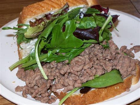 How to make ground beef philly cheesesteak sandwiches. It might look odd, but it was tasty | Ground beef sandwich ...