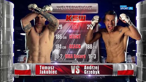 Jun 28, 2021 · after the premiere on the youtube channel, the ksw 47 gala will be available to watch in the ksw app. Andrzej Grzebyk - Tomasz Jakubiec. Skrót walki - Polsat Sport