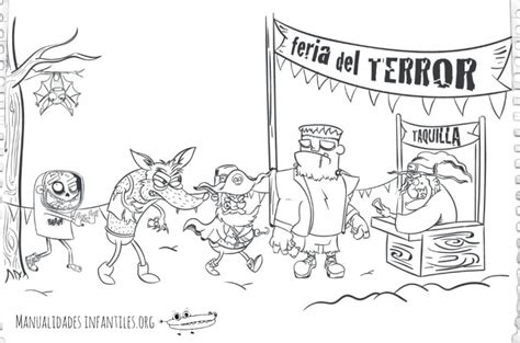 Los dibujos de pasajes de la biblia te puden servir para relatar más fácilmente a tus hijos este libro. Dibujo de la feria del Terror -Manualidades Infantiles