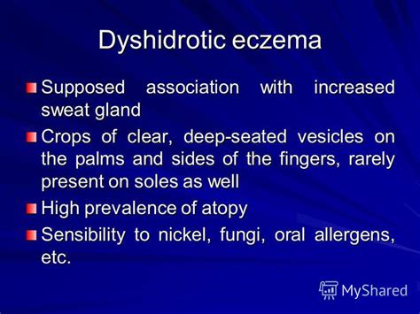 Pityriasis alba is so named for its scaly appearance (derived from the latin word pityrus, meaning bran) and characteristic white patches (alba, for white). Презентация на тему: "Eczema Definition Eczema/dermatitis ...