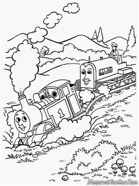 Belajar mewarnai, tips mewarnai, cara mewarnai, mewarnai gambar. Mewarnai Gmabar Kereta Api (Thomas&Friends) - Mewarnai Gambar