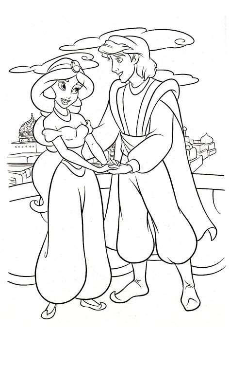 Aladdin & jasmine holding hands pdf link. Aladdin and Jasmine Coloring Pages Printable - Get ...