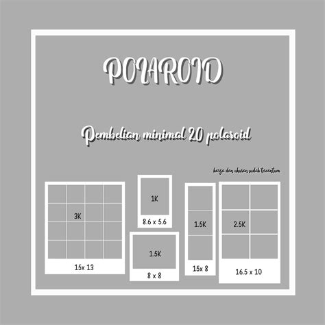 Dilansir dari polaroid.com, ukuran original yang dulu digunakan secara tepat adalah 3,108 × 3,024 inci (area. Ukuran Polaroid Square