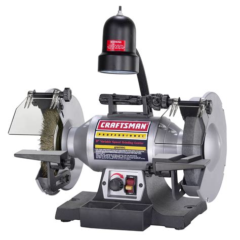 Variable speed bench grinder feature variable speed control offering you convenience and versatility in your grinding, sharpening, buffing and polishing operations. Craftsman Variable Speed 8" Bench Grinder (21162)