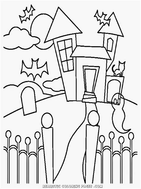 The children can add all the details of the house before colouring the picture in. Simple Haunted House Coloring Pages at GetDrawings | Free ...