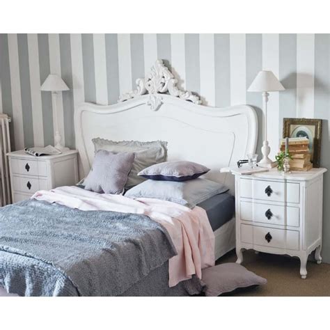 Zeitloses bett mit lattenrost dunkelgrau. Bett-Kopfteil, B 140 cm, weiß Comtesse | Maisons du Monde