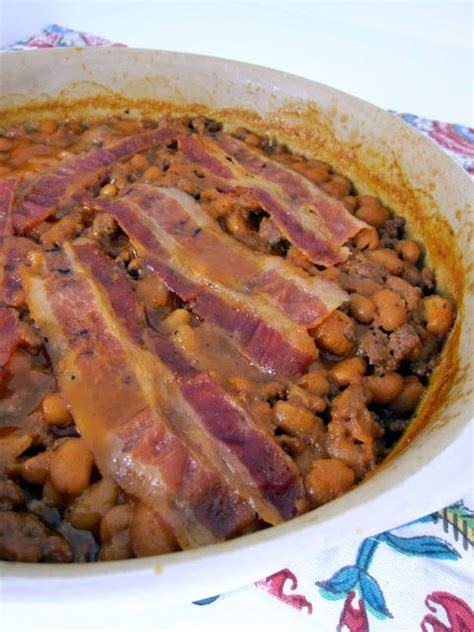 Bake at 350 degrees for 1 hour, uncovered. Ground Beef & Baked Bean Casserole - perfect side dish for ...