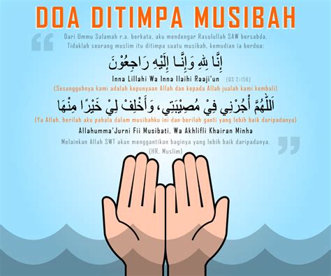 Aku mendengar rasulullah shallallahu 'alaihi wa sallam bersabda, tidaklah seorang hamba ditimpa suatu musibah kemudian dia mengucapkan, inna lillahi wa inna ilaihi raji'un, ya allah berilah aku pahala dalam musibahku ini dan berilah aku pengganti yang lebih baik darinya, melainkan allah pasti memberikan pahala dalam musibahnya itu dan memberinya pengganti yang labih baik. ummu salamah berkata, ketika abu salamah meninggal dunia, aku mengucapkan (doa ini) sebagaimana. Kenapa Aku Ditimpa Musibah - Ujab Hijrah