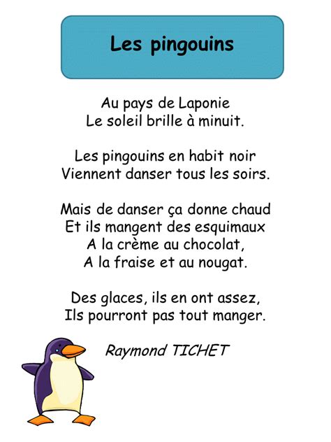 Thème tour du monde découverte du monde chansons comptines paroles de. Raymond TICHET : Les pingouins | French classroom, Winter ...