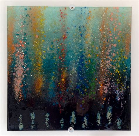 To hang a group of 4 pictures for example, consider hanging it as one entire square. "From the Deep II" fused glass wall hanging. 36cm x 36cm ...