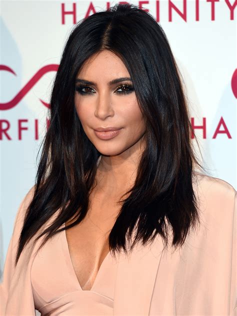 Kim kardashian's hairstyles are on a constant roller coaster ride of style. Kim Kardashian Natural Straight Black Human Hair Wig ...