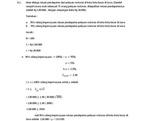 Dengan demikian, diperoleh tabel distribusi frekuensi seperti di samping. Contoh Soal Distribusi Sampling Proporsi Dan Jawabannya