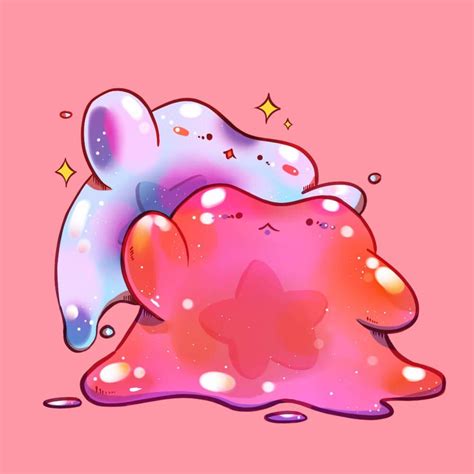 Ditto rearranges its cell structure to transform itself into other shapes. Ditto and Ditto shiny by Butapokko on DeviantArt | Pokemon