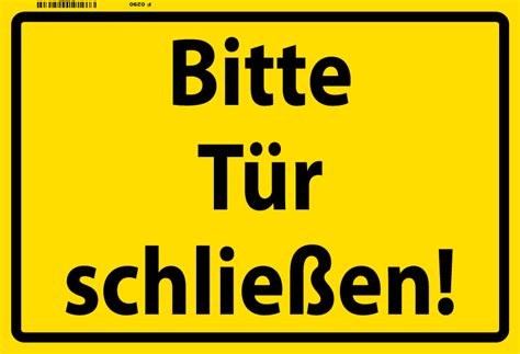 Die türe langsam an den rahmen drücken. Bitte Tür schließen! Warnschild blechschild - Kaufen bei ...