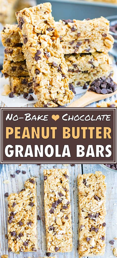 The only change to the ingredients was that i used half & half instead of the milk. No Bake Peanut Butter Granola Bars with Chocolate Chips ...