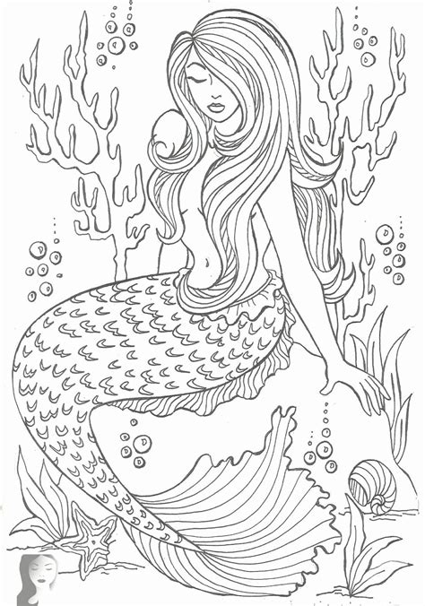 This free mermaid printable shows a mermaid who has come ashore to sit on top of a mermaids make friends with all kinds of marine life. Free Coloring Online for Adults | Mermaid coloring pages ...