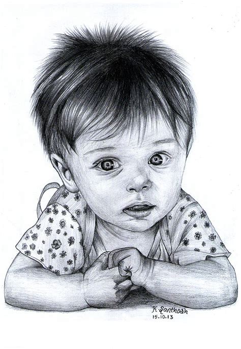 Write a custom message on your pencils or. Innocent Baby Pencil Drawing Drawing by Santhosh Skp