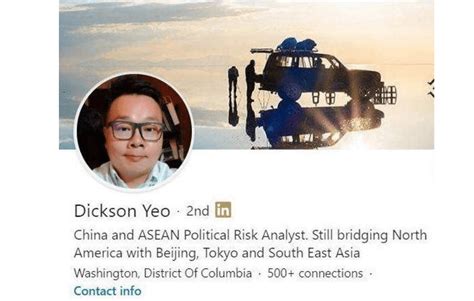 Singaporean dickson yeo was arrested under the internal security act (isa) on january 29 for acting as a paid agent of a foreign state, the department of security announced tuesday. Chinese Intel Asset Describes His LinkedIn Addiction ...