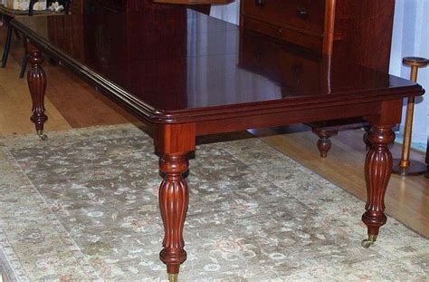 Table solid wood, oak with knots, base metal, various sizes. Victorian style mahogany extension table on turned reeded ...