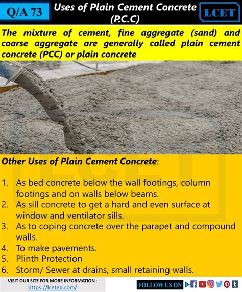 C&c road construction, inc., el paso, texas. Q/A 73: USES OF PLAIN CEMENT CONCRETE (P.C.C) in 2020 ...