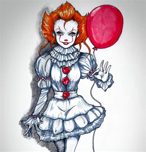 After the theatrical release of it, mike anderson shared a couple of his pennywise drawings that. pennywise___female_ver_02_by_danykabii | Rajzok és Születésnap