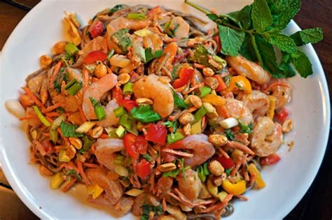 (refrigerate if not grilling right away.) preheat the grill to medium high heat. Thai Shrimp Salad with Buckwheat Noodles - Kevin Is Cooking