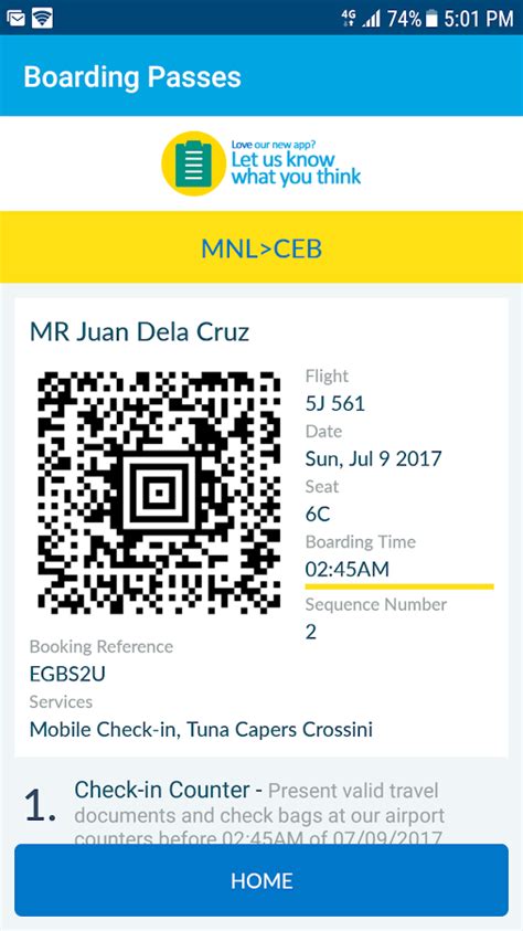There are monitors in the airport that show the agent counter number for cebu. Cebu Pacific - Android Apps on Google Play