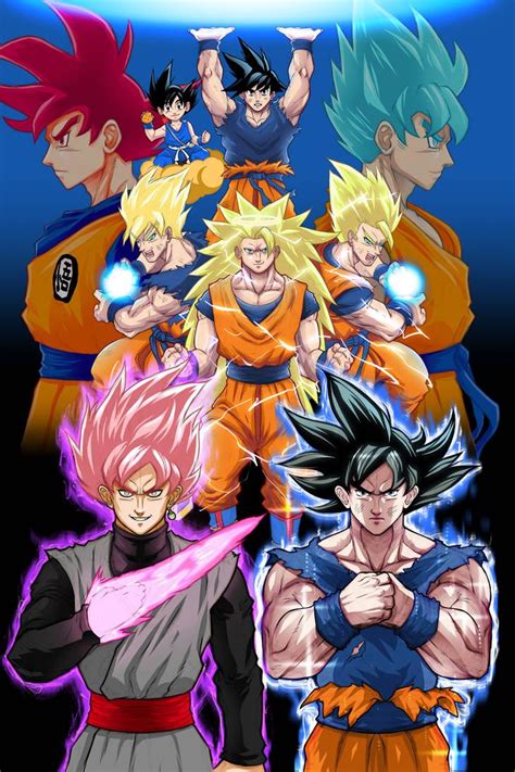 Dragon ball z super vegeta different saiyan art canvas poster wood. Evolution of Goku by Paterack | Dragon ball art, Anime ...