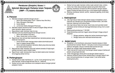 CONTOH PERATURAN SEKOLAH TENTANG TATA TERTIB DAN TATA ...
