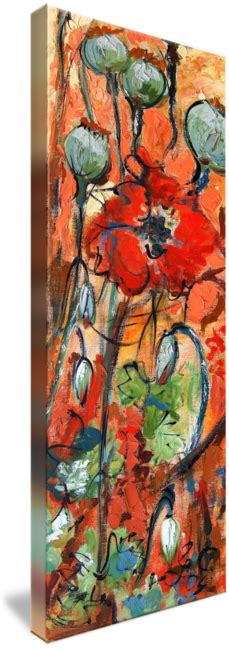 Red Poppy Flowers Impressionist Oil Painting by Ginette ...