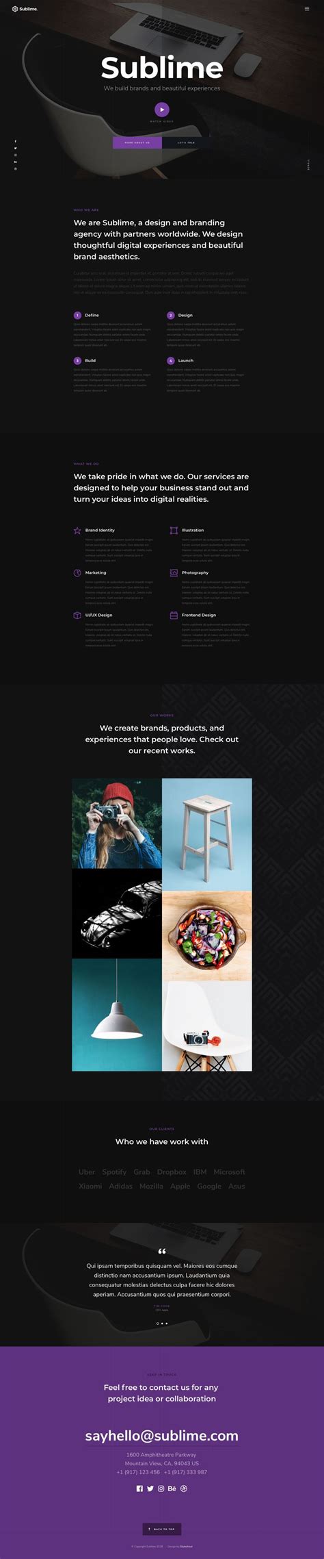 Download all 1,288 portfolio web templates unlimited times with a single envato elements subscription. Sublime Free responsive HTML5 Portfolio template ...