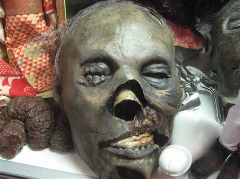 House of de sade review. Search & Destroy shop replica of mummified head of Marquis ...