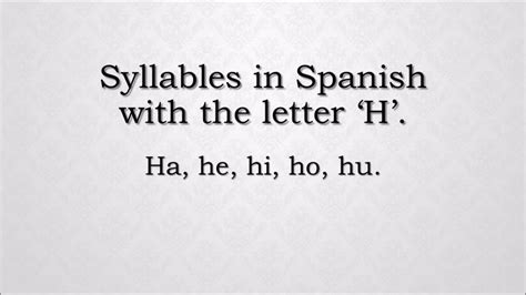How many letters does the alphabet have? How to pronounce syllables with the letter 'H' in Spanish ...