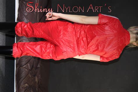 Shoeplay in black black nylon nylon nylon catsuit. Clipspool | NEW MODELL MIA wearing a sexy red shiny nylon ...